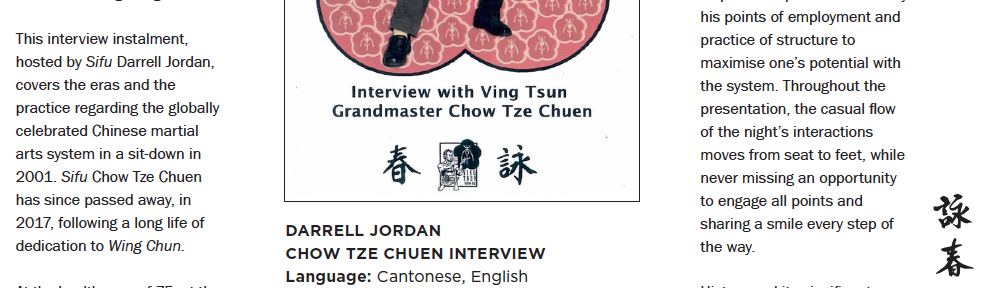 WCI Review – Darrell Jordan – WVTAA Chow Tze Chuen Interview