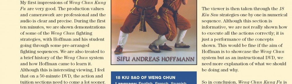 Review – Andreas Hofman’s 18 Kiu Sao of Weng Chun