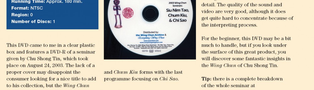 Review – Chu Shong Tin’s 2003 Seminar