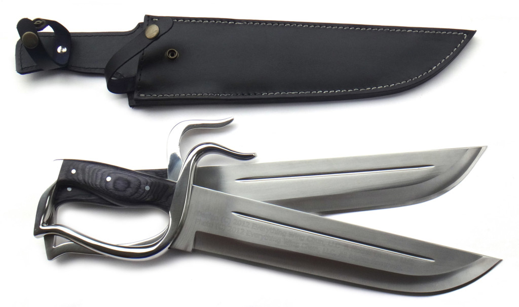 EWC’s Tomb Warrior Style Stabber BJD w/12” Blade. 2-in-1 Handle, Trapping D Guard, Leather 2-in-1 Sheath