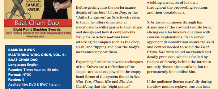 Review – Samuel Kowk – Mastering Wing Chun: Baat Cham Dao