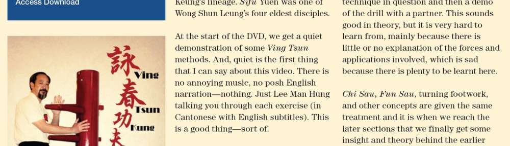 Review – Lee Man Hung – Ving Tsun Kung Fu